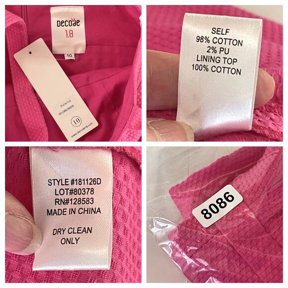 Decode 1.8 NEW A-Line Dress Sz 10 Bright Pink Textured Pockets Straps Sleeveless - Picture 9 of 9